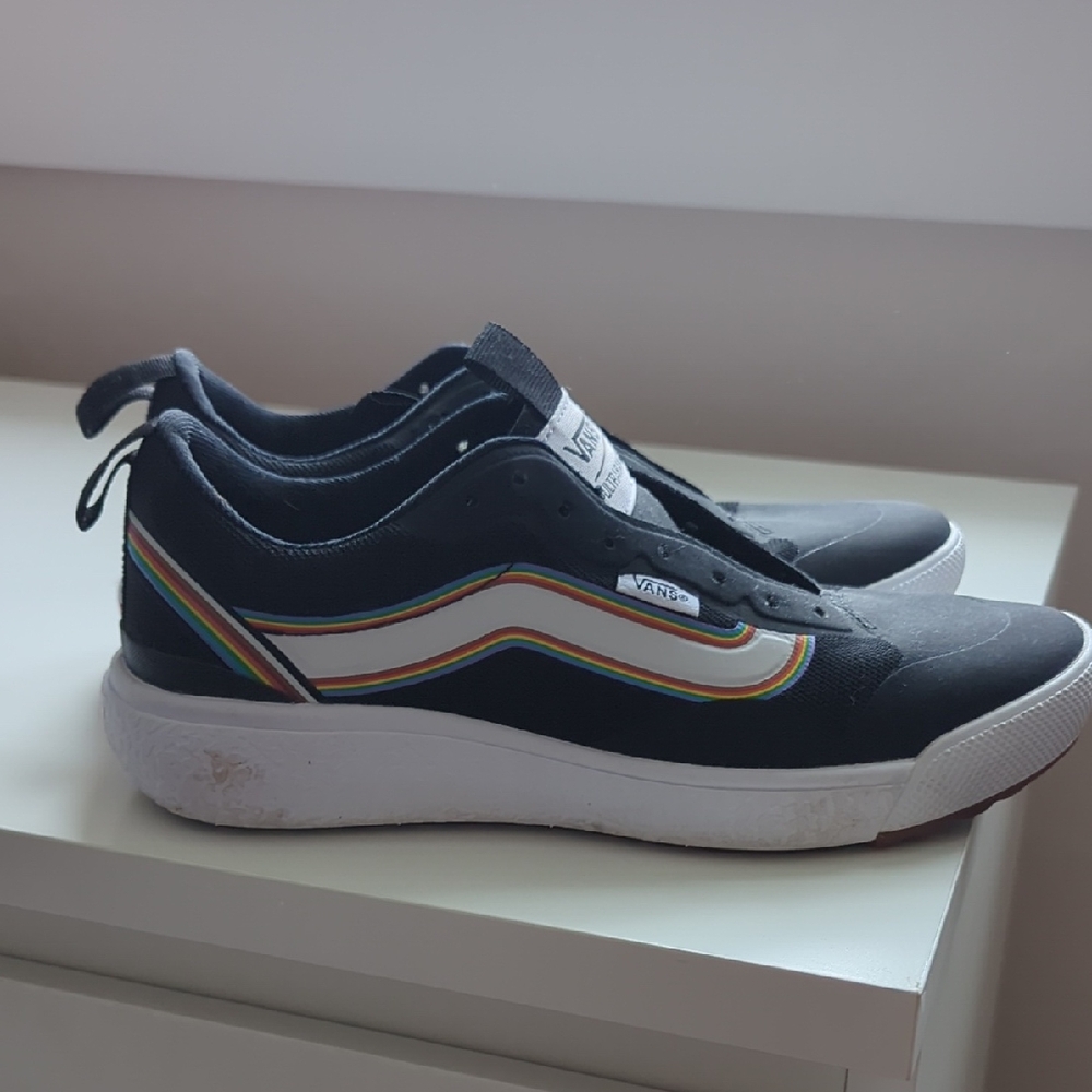 Vans Black Sneakers with Colorful Stripe